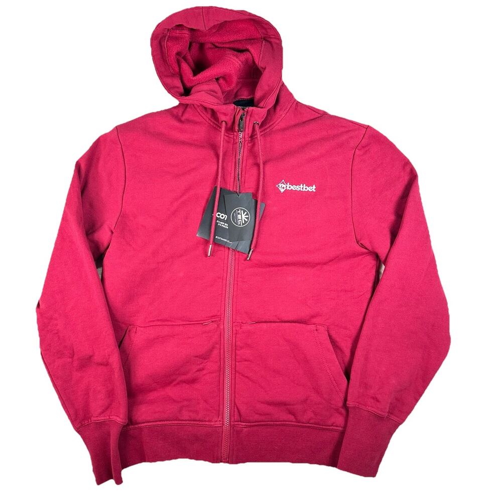 SCOTTeVEST Cotton Hoodie Full Zip Sweatshirt Jacket Red TEC Pockets Men’s Size S